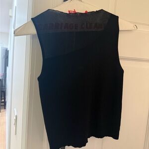 Zara small black mesh top